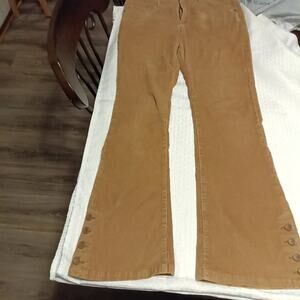 Pilcro and The Letterpress Women Cotton Blend Pants Size 10 Corduroy Brown Boho